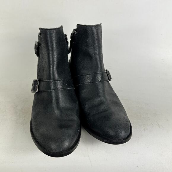 Cole Haan Rooney Short Boots Women's 8 Black Leather Comfort Buckle Strap D42552 - Picture 4 of 10